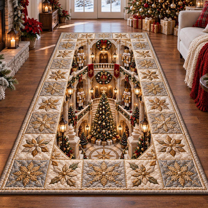 Golden Christmas Stairway Area Rug NCU0DV10271