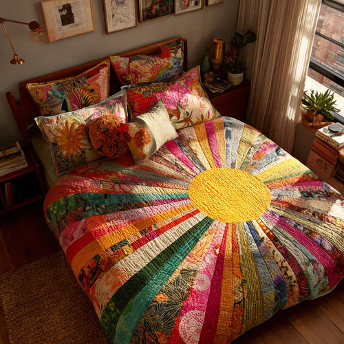 Golden Circle 3-Piece Quilted Bedding Set NCU0DV9280