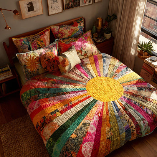 Golden Circle 3-Piece Quilted Bedding Set NCU0DV9280