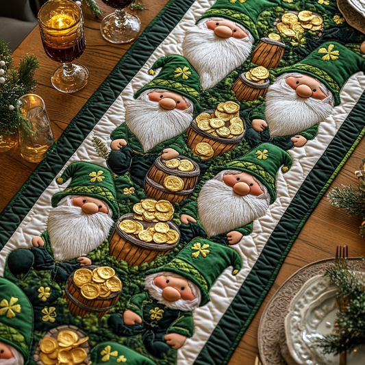 Golden Clover Quilted Table Runner NCU0VH2541