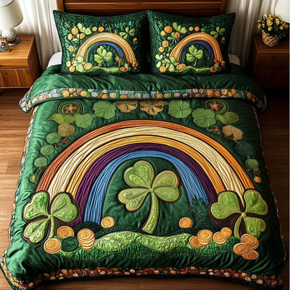 Golden Clover Rainbow 3-Piece Quilted Bedding Set NCU0NT2870