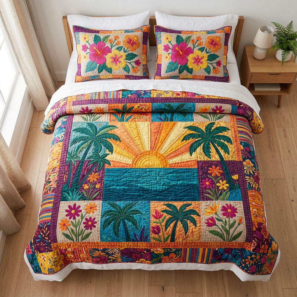 Golden Coast 3-Piece Quilted Bedding Set NCU0TD2602