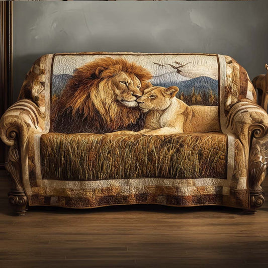 Golden Couple Quilted Sofa Cover NCU0NT11415