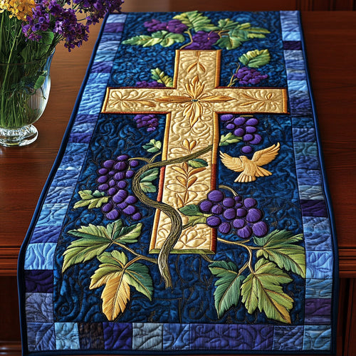 Golden Cross Grapes Quilted Table Runner NCU0NT3334