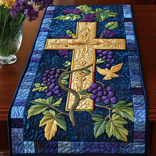 Golden Cross Grapes Quilted Table Runner NCU0NT3334