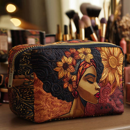 Golden Crown Quilted Makeup Bag NCU0NT10376