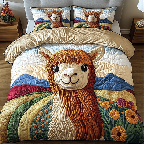 Golden Dawn 3-Piece Quilted Bedding Set NCU0DK3796