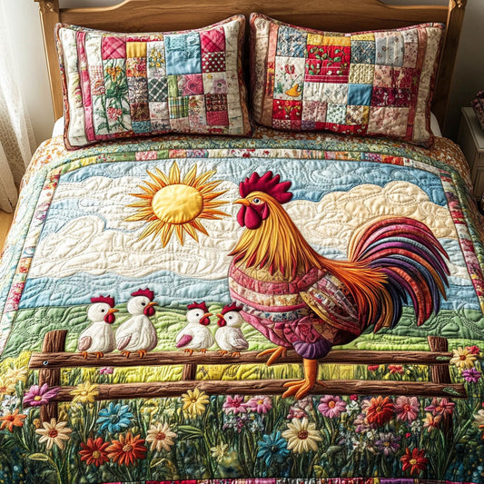 Golden Dawn 3-Piece Quilted Bedding Set NCU0NT4002