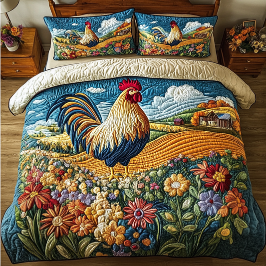 Golden Dawn 3-Piece Quilted Bedding Set NCU0VH3193