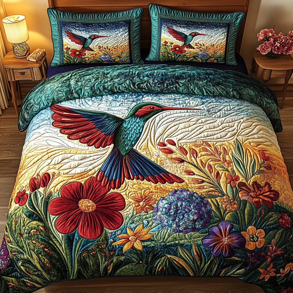 Golden Dawn Soar 3-Piece Quilted Bedding Set NCU0VL1233