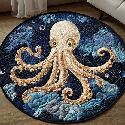 Golden Deep Sea Quilted Round Mat NCU0NT4836
