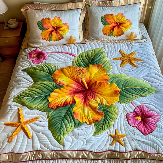 Golden Delight 3-Piece Quilted Bedding Set NCU0DV4867