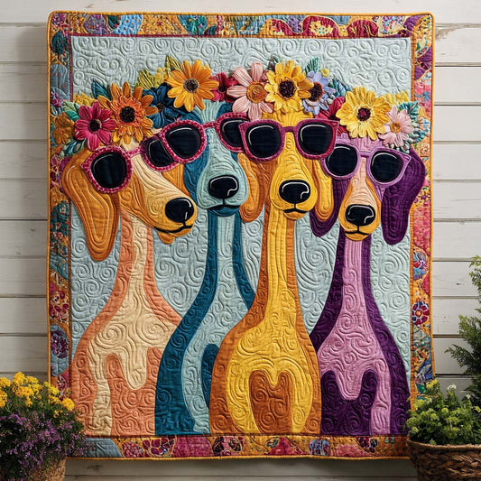 Golden Doxie Hour Quilted Blanket NCU0NT9184