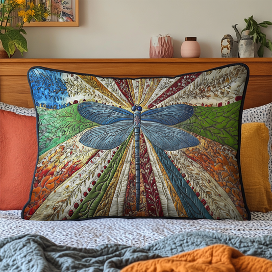 Golden Dragonfly Quilted Bedding Pillow Case NCU0DK3743