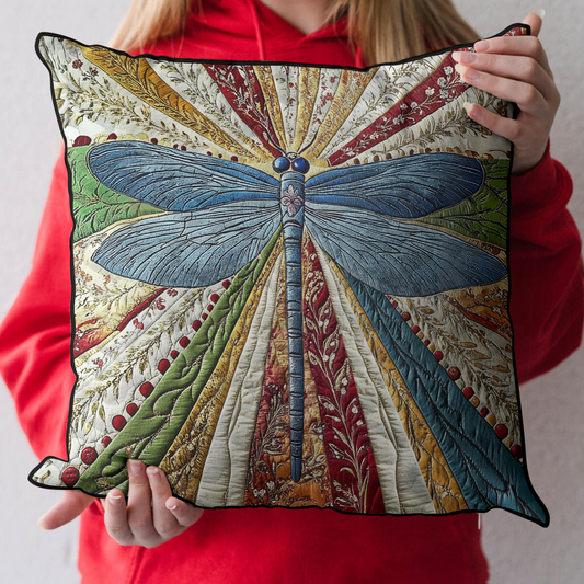 Golden Dragonfly Quilted Pillow Case NCU0DK3742