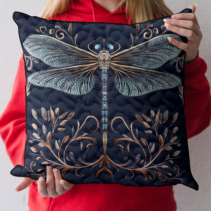 Golden Dragonfly Quilted Pillow Case NCU0DK3855