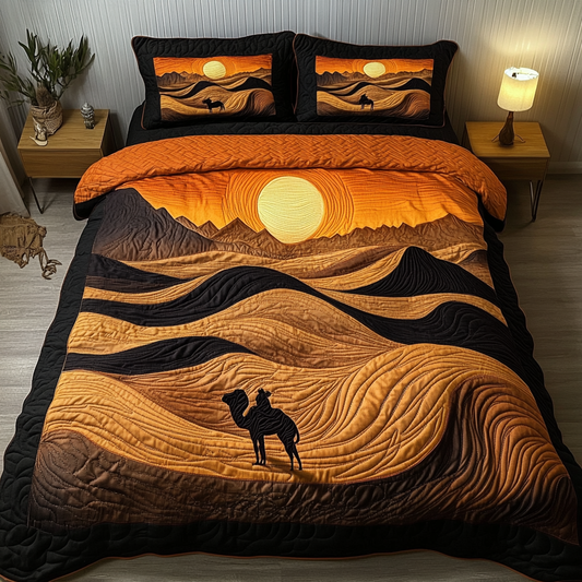 Golden Dunes 3-Piece Quilted Bedding Set NCU0DK6135