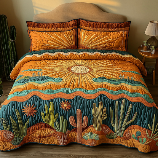 Golden Dunes 3-Piece Quilted Bedding Set NCU0VH3071