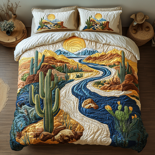 Golden Dunes 3-Piece Quilted Bedding Set NCU0VH3450