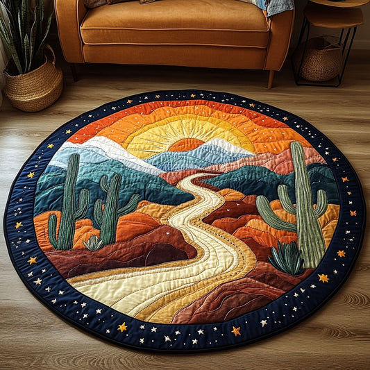 Golden Dunes Quilted Round Mat NCU0NT4437