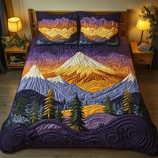 Golden Dusk 3-Piece Quilted Bedding Set NCU0NT5638