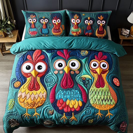 Golden Egg 3-Piece Quilted Bedding Set NCU0DK7267