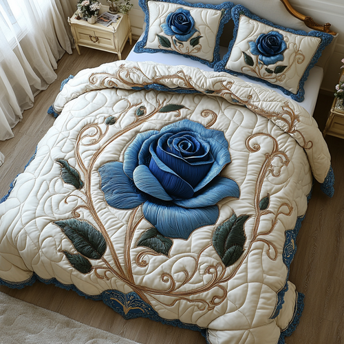 Golden Embrace 3-Piece Quilted Bedding Set NCU0DV4483