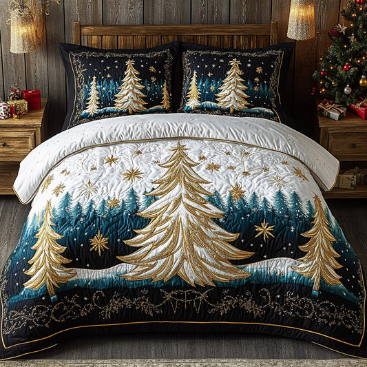 Golden Evergreen 3-Piece Quilted Bedding Set NCU0VL2937