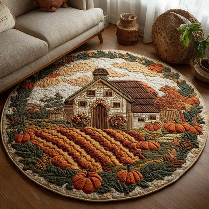 Golden Fall Vibes Quilted Round Mat NCU0TD046