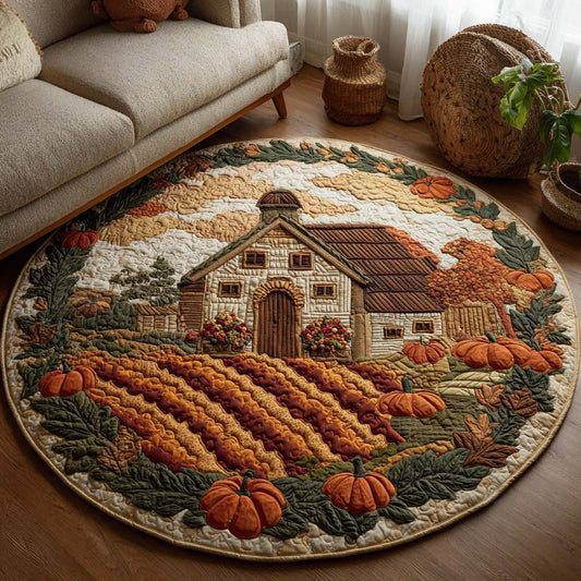 Golden Fall Vibes Quilted Round Mat NCU0TD046