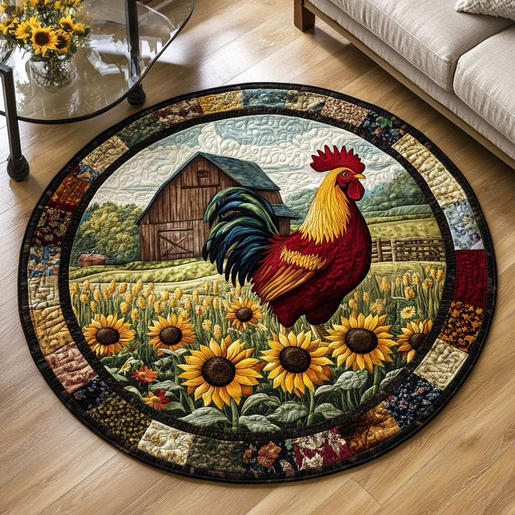 Golden Feather Quilted Round Mat NCU0PT1082