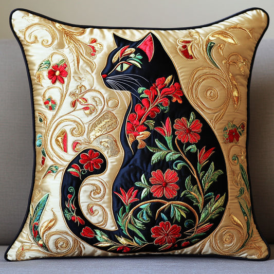 Golden Feline Quilted Pillow Case NCU0NT6280