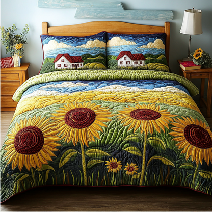 Golden Field 3-Piece Quilted Bedding Set NCU0DK8729