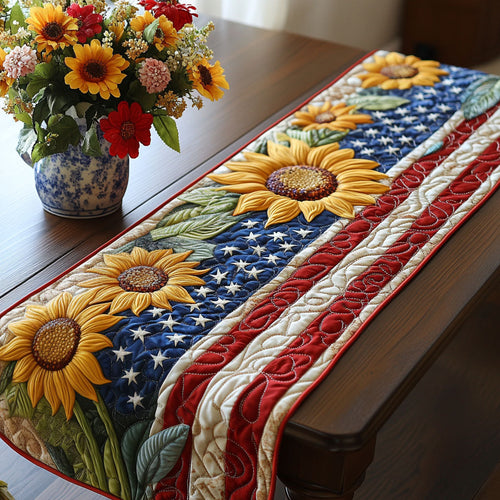 Golden Field Flag Quilted Table Runner NCU0NT5971