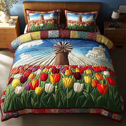 Golden Fields 3-Piece Quilted Bedding Set NCU0DK4740