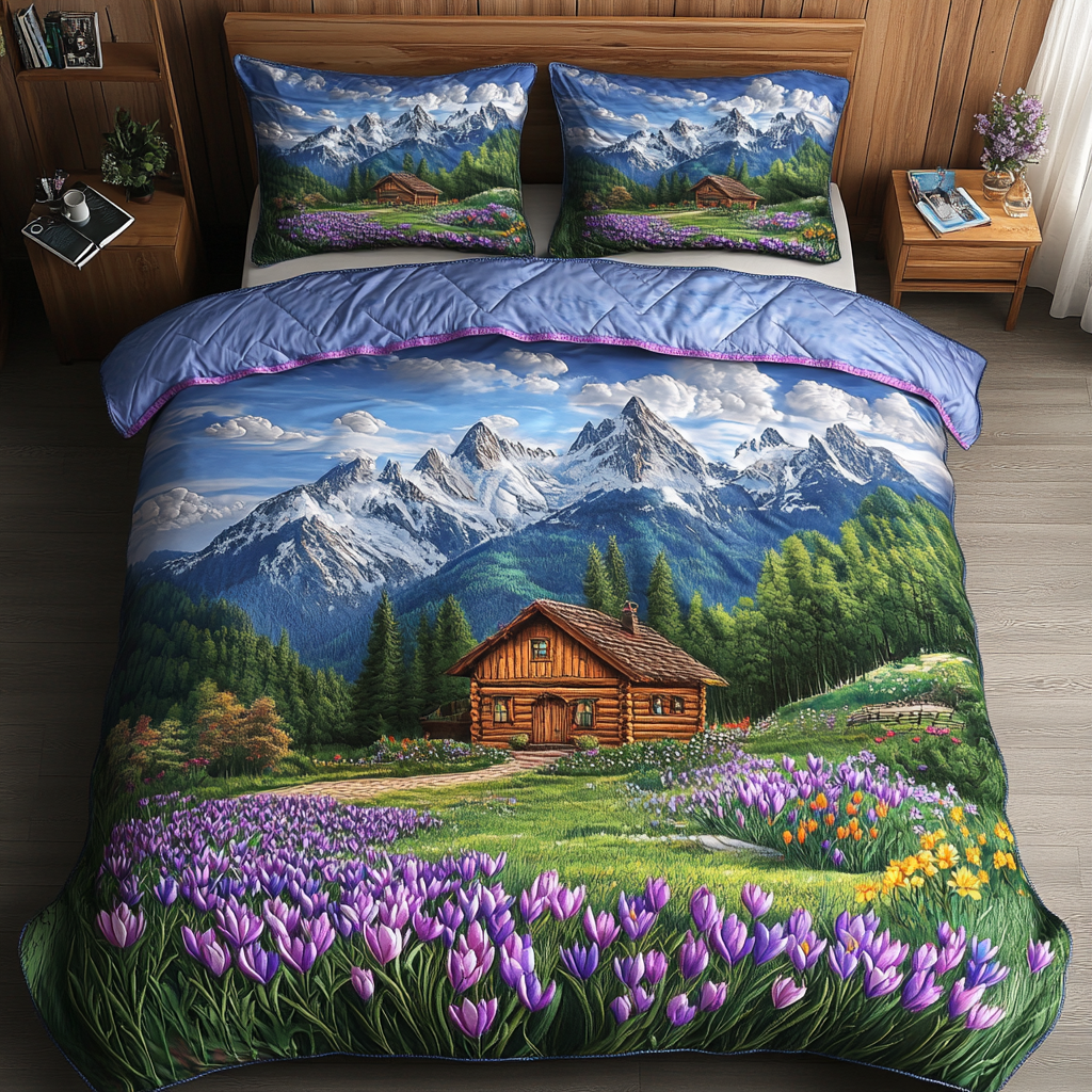 Golden Fields 3-Piece Quilted Bedding Set NCU0DK5930