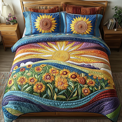 Golden Fields 3-Piece Quilted Bedding Set NCU0VH3568