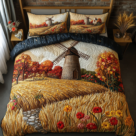 Golden Fields 3-Piece Quilted Bedding Set NCU0VH5285
