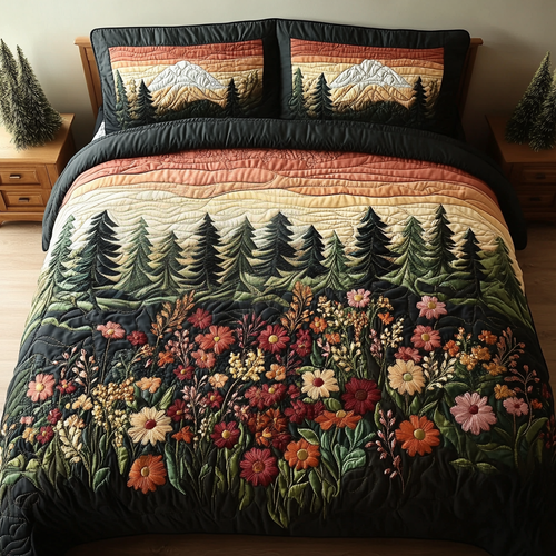 Golden Fields 3-Piece Quilted Bedding Set NCU0VH5769