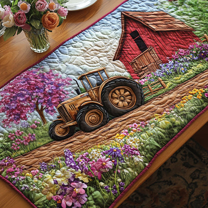 Golden Fields Tractor Quilted Table Runner NCU0NT6297