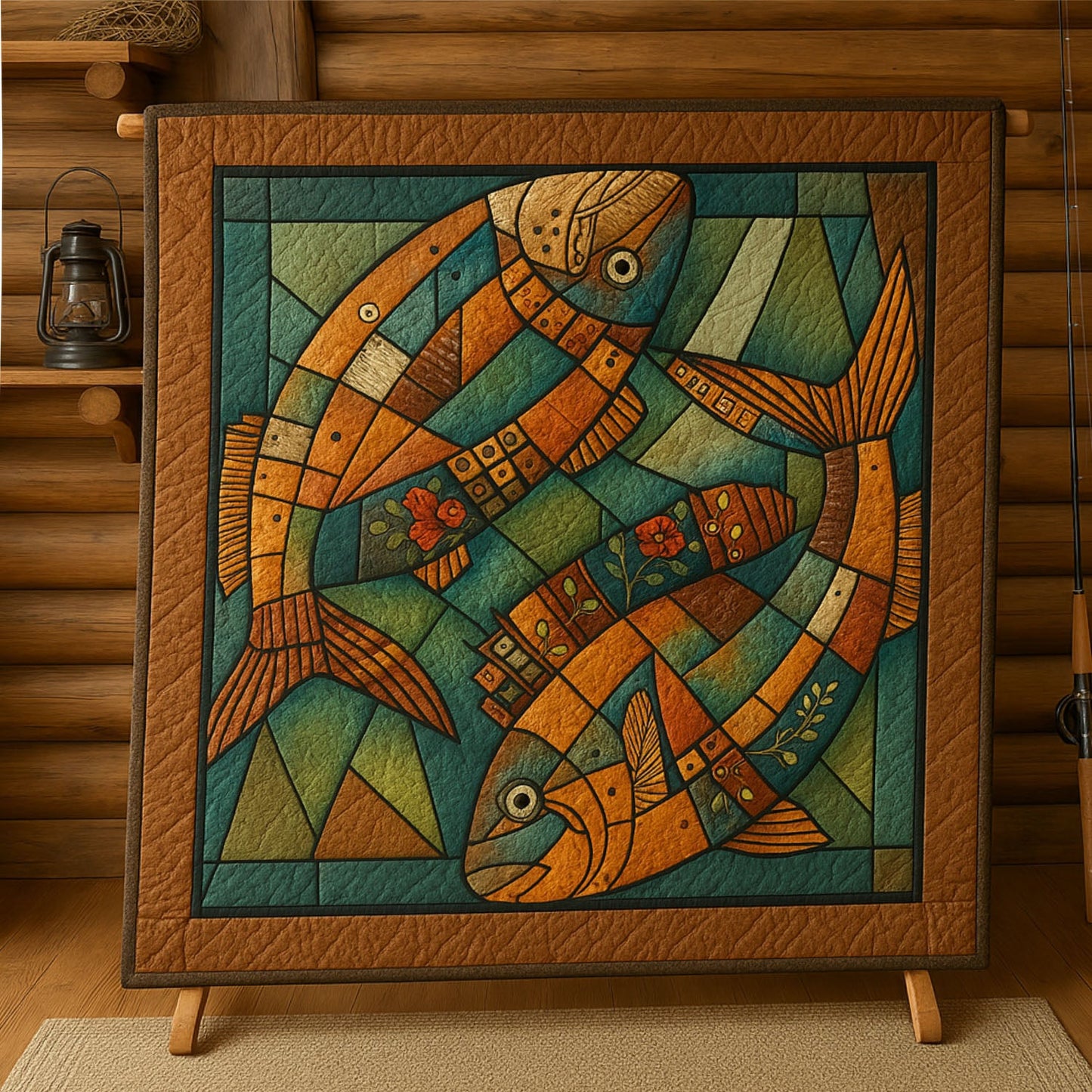Golden Fins Quilted Blanket NCU0PT5926