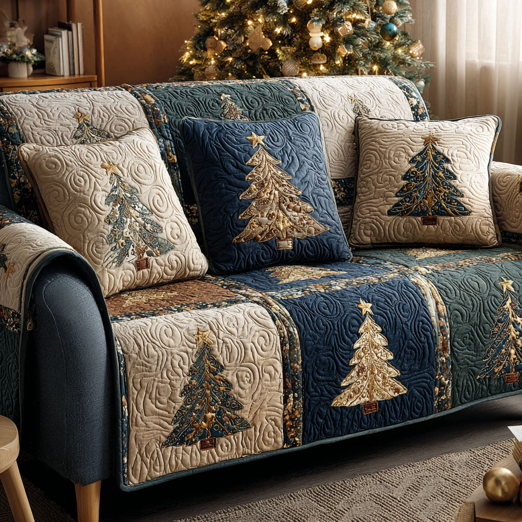 Christmas Tree Quilted Sofa Cover NCU0VT356