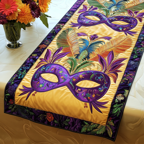 Golden Flair Quilted Table Runner NCU0NT3479
