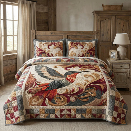 Golden Flight 3-Piece Quilted Bedding Set NCU0NT12551