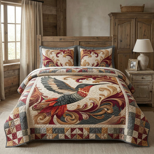 Golden Flight 3-Piece Quilted Bedding Set NCU0NT12551