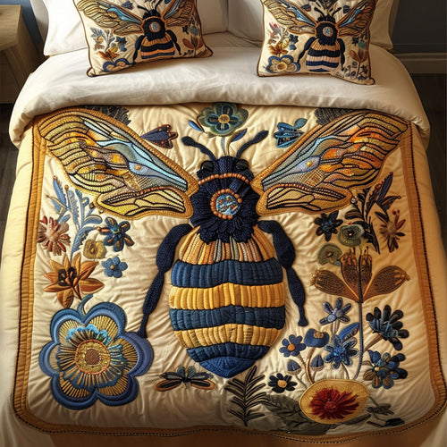 Golden Flight 3-Piece Quilted Bedding Set NCU0NT4594