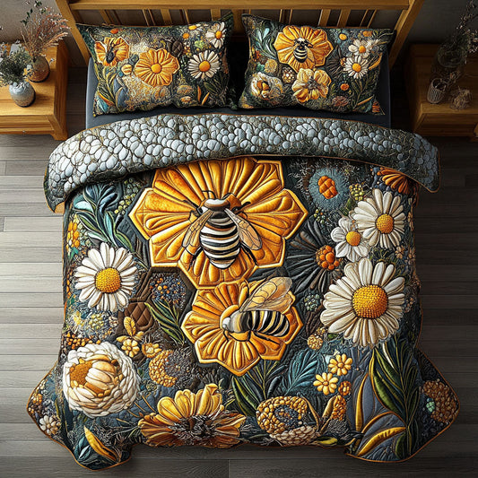 Golden Flight 3-Piece Quilted Bedding Set NCU0PT3934
