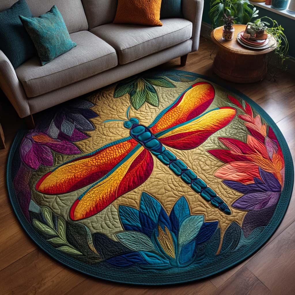Golden Flight Quilted Round Mat NCU0TD025