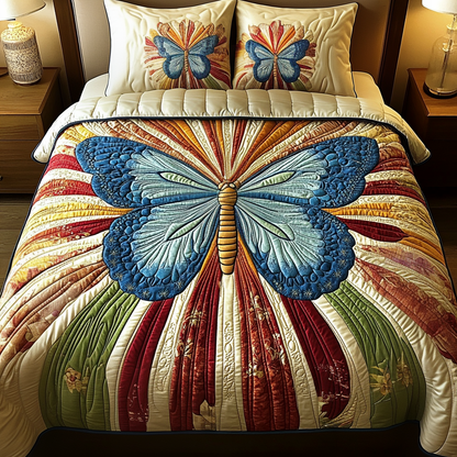 Golden Flutter 3-Piece Quilted Bedding Set NCU0VH2066