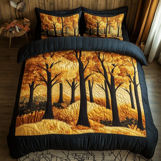 Golden Forest 3-Piece Quilted Bedding Set NCU0DK9450